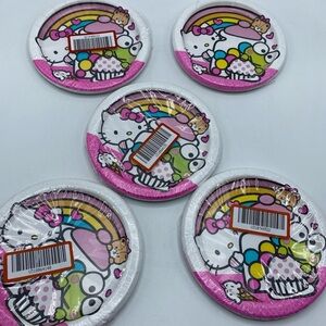 Hello Kitty Sanrio Kawaii Pink Dessert Plates 6.34” 5 8 Packs Themed Parties